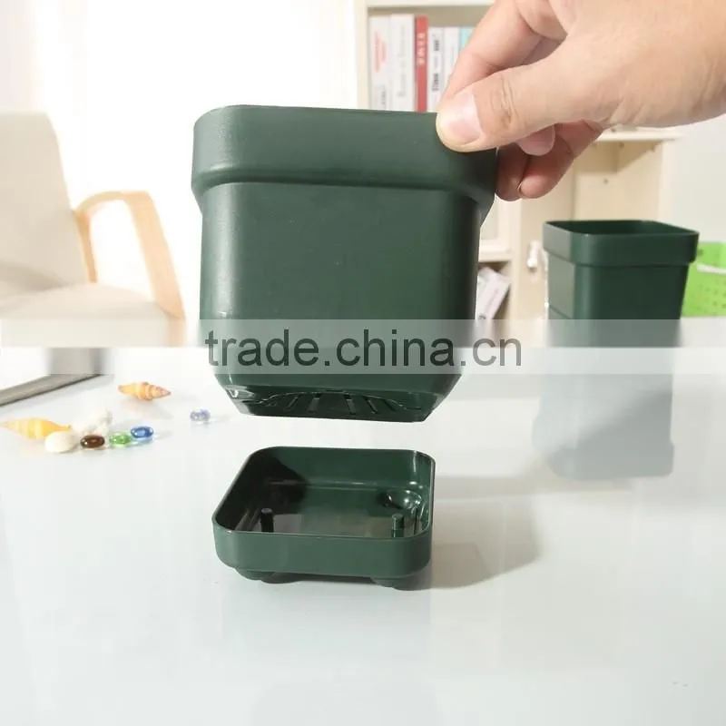 dark green square Plastic Flower Pot for Vegatables
