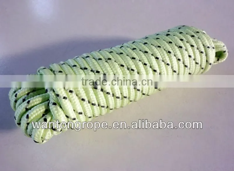 Glow-In-The-Dark Camping Tent Rope Green & Black 1/4 Inch x 50 Feet