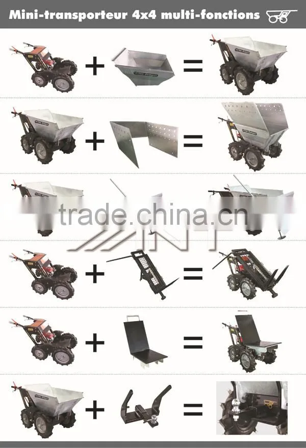 Mini track dumper with gasoline engine construction machinery BY300X with CE