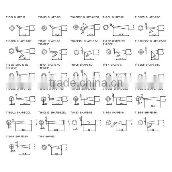 T18 replacement hakko solder iron tips