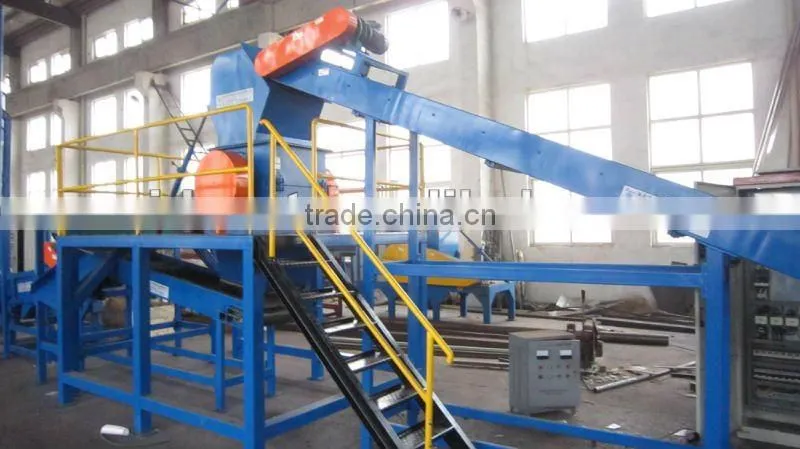 Waste tire cutting machinery