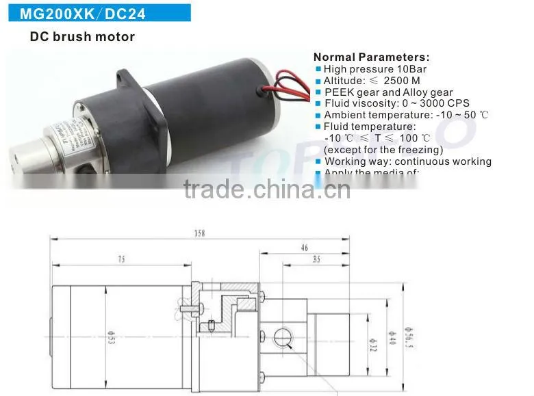 High Pressure DC Brushless Magnetic Drive Pump for Cold box core shooter machines