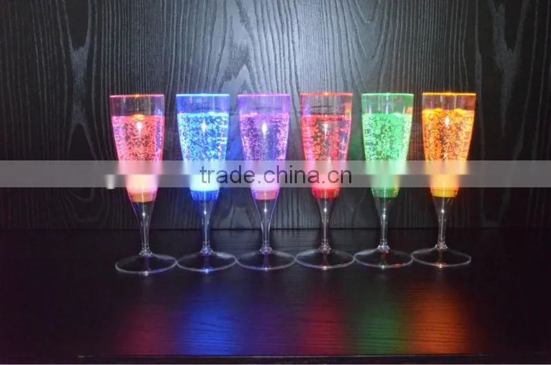 liquid active LED glow glasses wine drinking glass holder