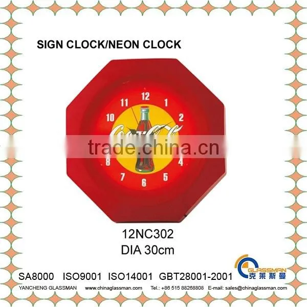 DIA 44cm colorful neon clock LED clock wall clock