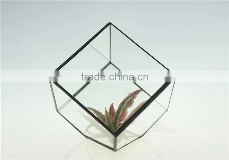 DIY decor accessories bevel square glass greenhouse indoor plant glass terrarium
