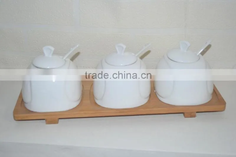 high quality wholesale ceramic spice jars with ceramic lid/spice jars set wholesale/3pcs set ceramic storage jar whole sale