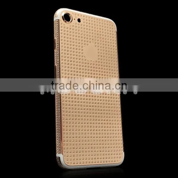 24K gold housing full with diamond for iphone 7, mobile phone housing custom for iphone 7