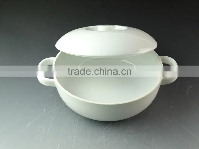 Cheap Hot sale white porcelain soup tureen with ceramics lid