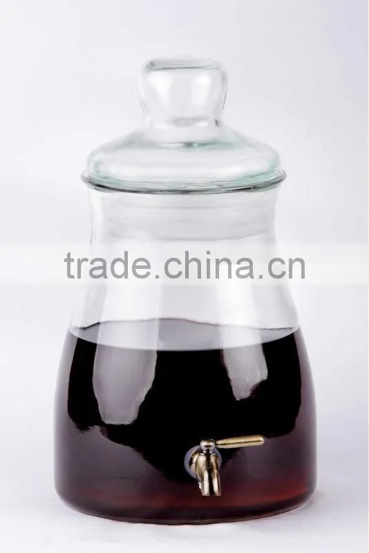 airtight clear hot-sale glass dispenser with metal rack