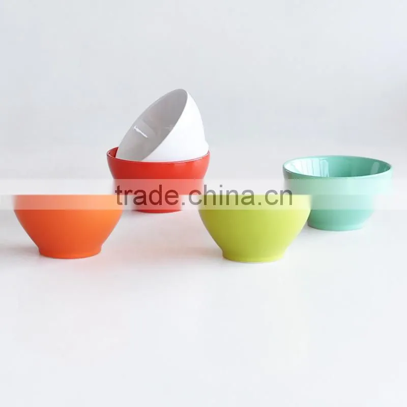 6pcs Stackable Ceramic Bowl Set in Solid Color