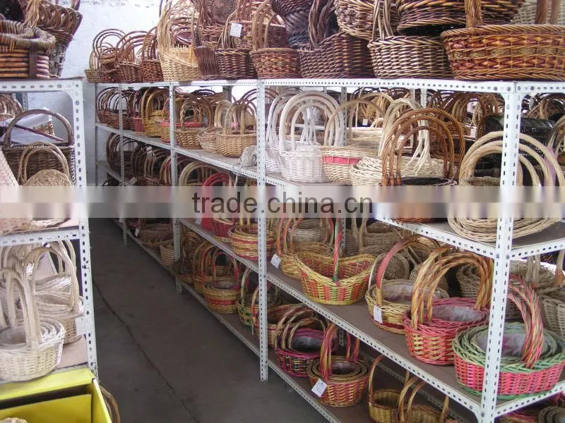 Unpeeled willow storage baskets with lining