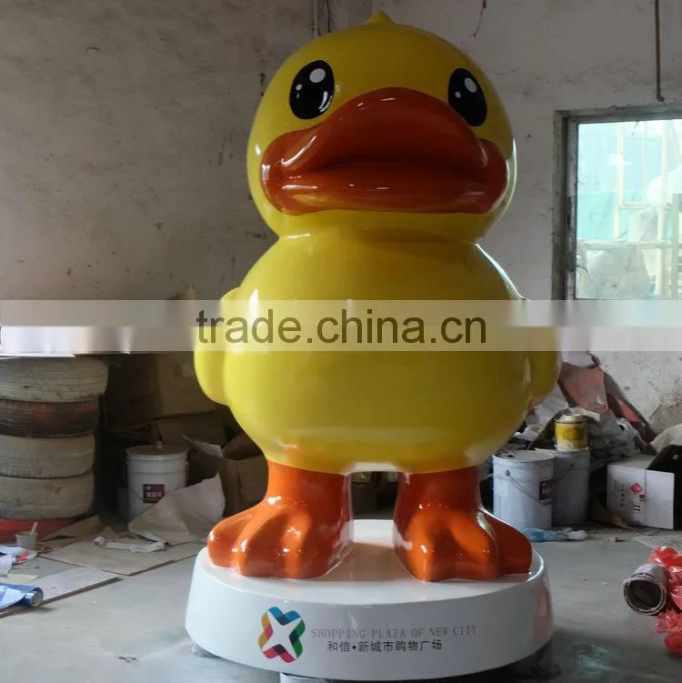 Outdoor FRP duck mascot sculpture