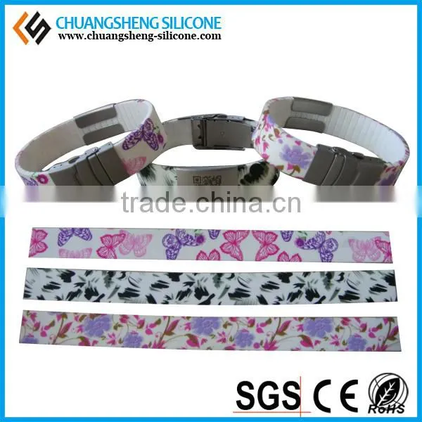 Hot selling silicone emergency alert qr code id bracelet with factory price