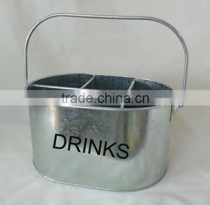 galvanized beer carrier tin ice bucket