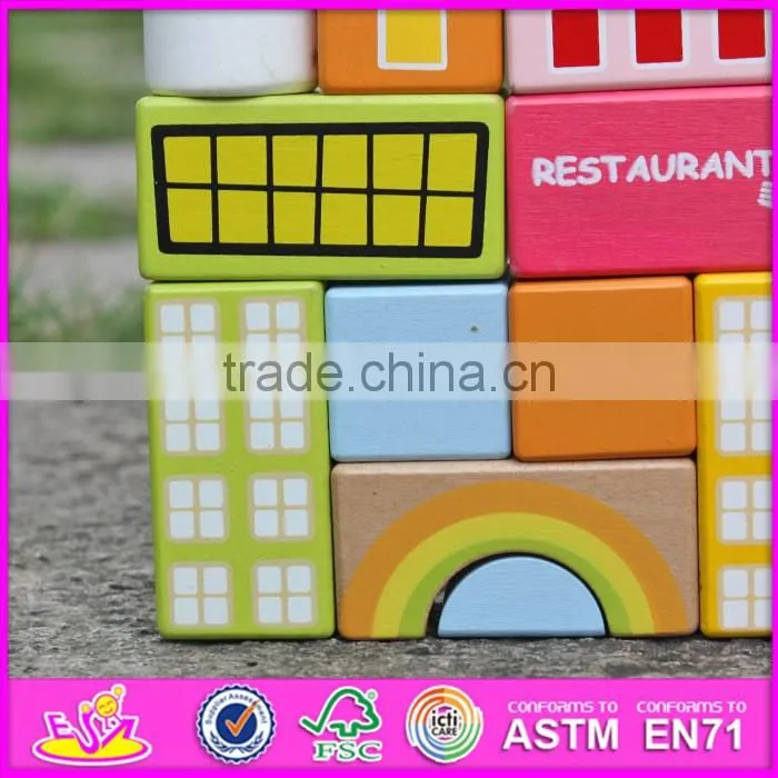 2017 new design 22 pieces educational toys wooden children building blocks W13A123