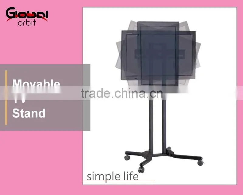Adjustable in height monitor display stand, TV movable floor bracket stand