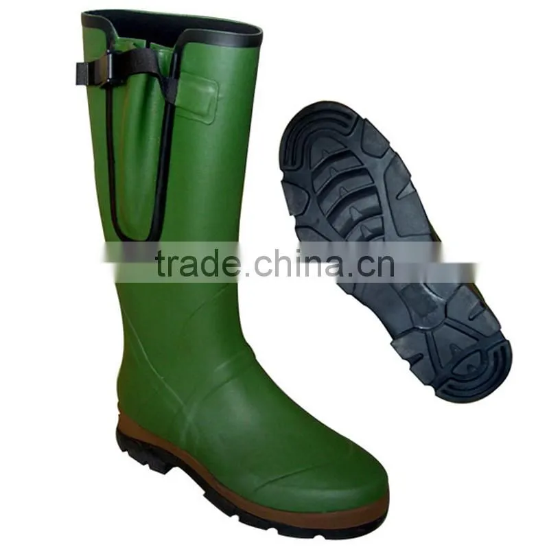 adjustable strap and v-gore gusset wellington rubber fishing hunting boots