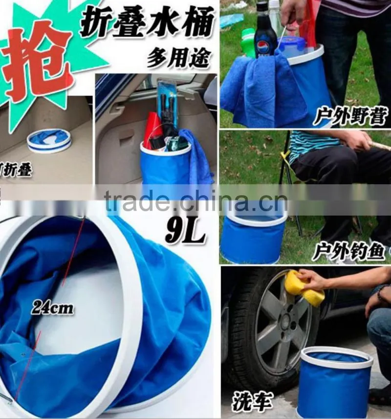 OEM portable foldaway bucket 9L Folding Bucket folding water bucket