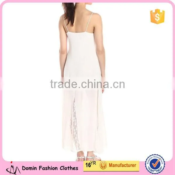 European Style Trendy Women's V-Neck Slip Sleeveless Maxi Dress
