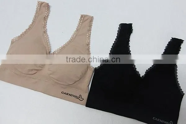Deep v-neck lace trimming ahh bra/sexy underwear lady bra