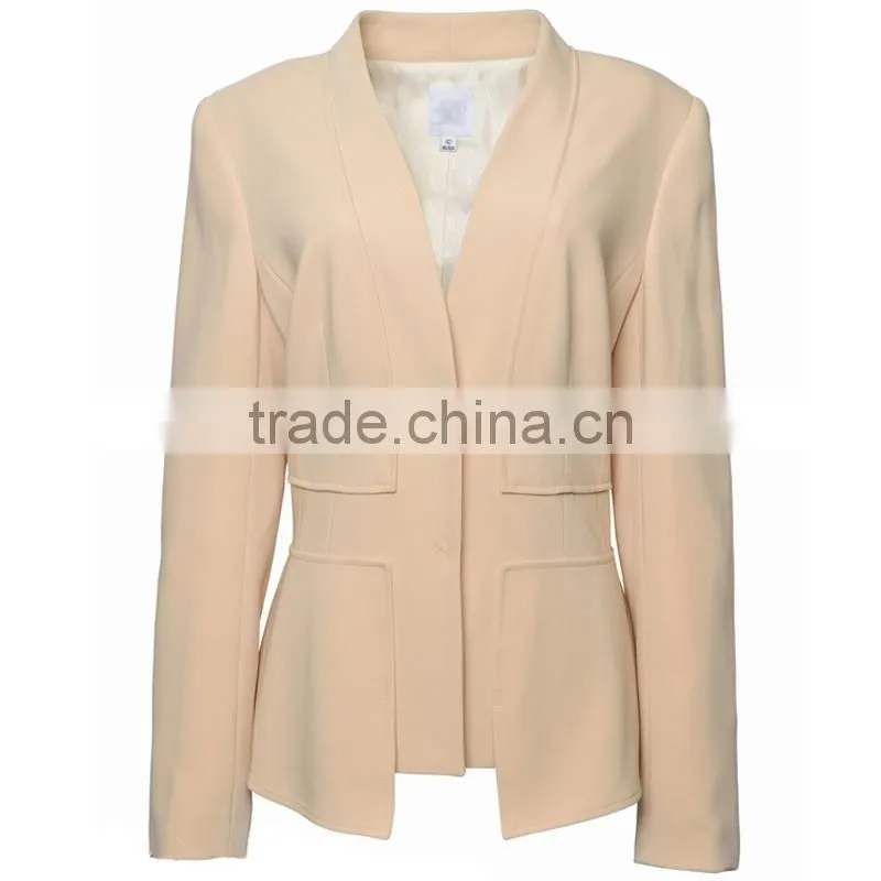 High quality best price latest Women fashion unique design custom long sleeve formal wear jacket