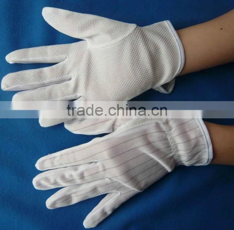 Industrial esd white cotton glove
