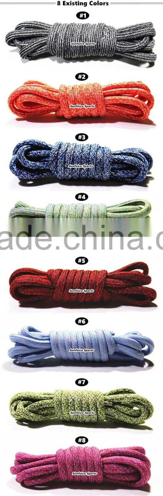 2017 Mix-Colored Pattern Hiking Skate Shoes Rope Laces - 130 CM Long Yeezy Round Laces for Climbing Boots - Retail Packaging