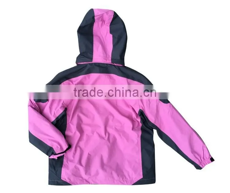 Waterproof pink 3 in 1ski jacket latest kids padded girl ski jacket
