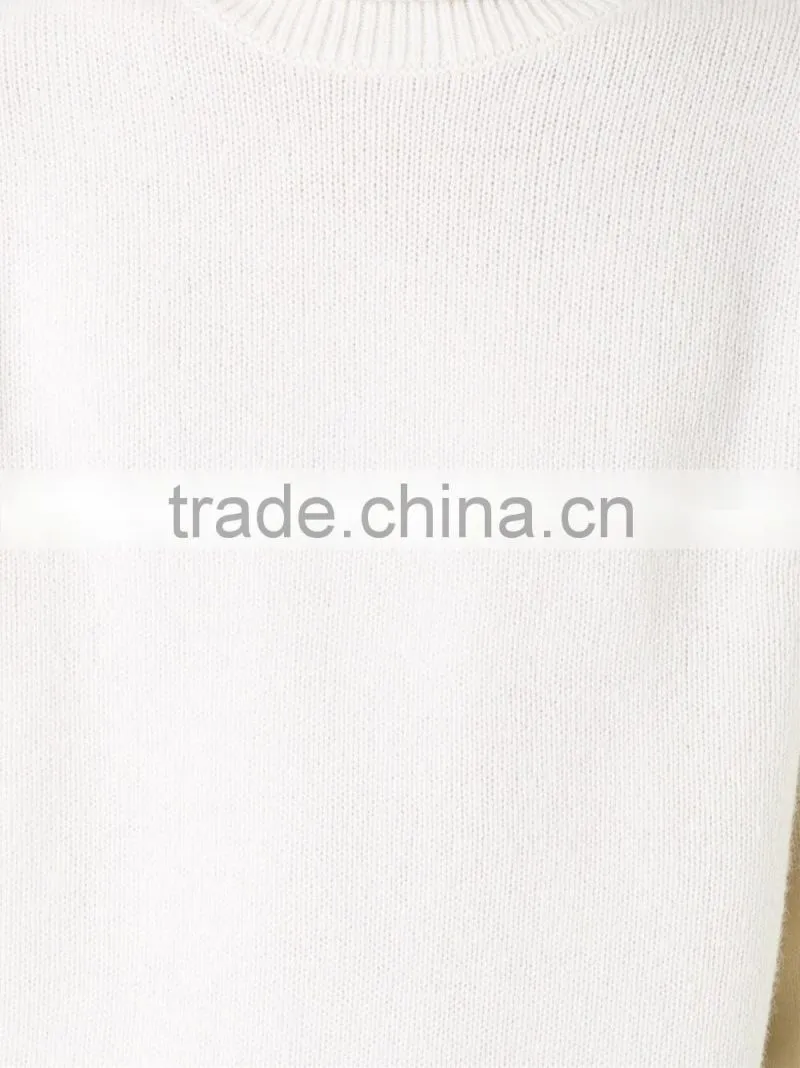 Wholesale Custom Winter/Autumn Cream High Neck Men Woolen Sweater Design