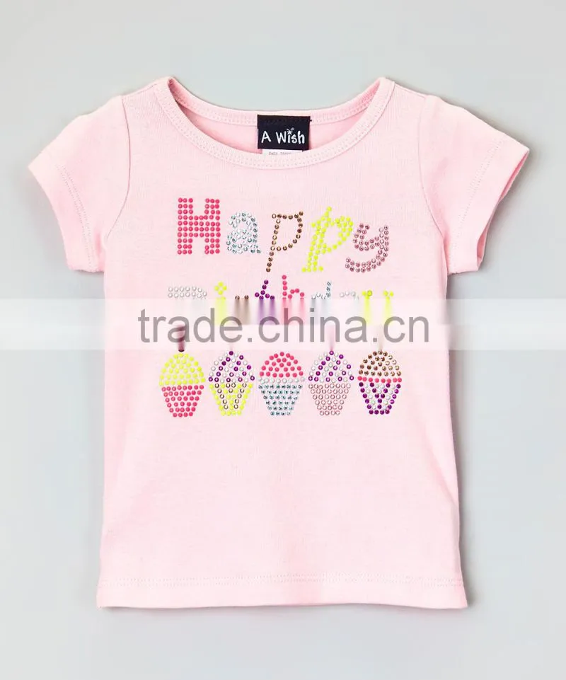 New Pink Girl T Shirts With Letters Cute Fancy Girls Tee Fancy Kids Clothes GT90423-20