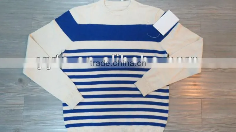 Sailor style 100% cotton pullover knitted sweater