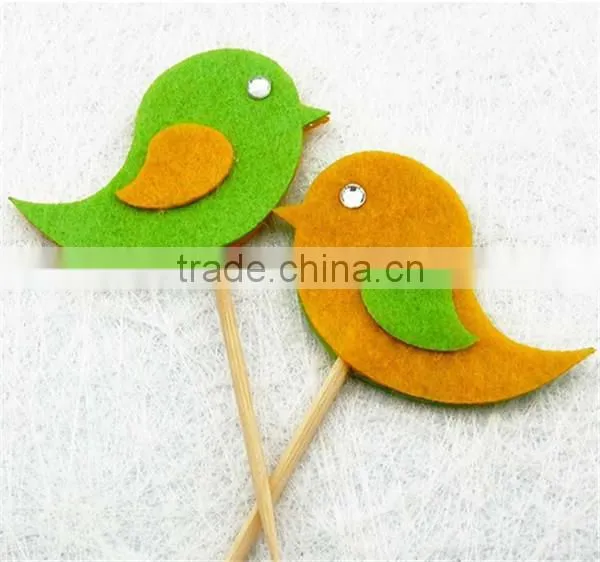 10 Handmade Felt Bird Cupcake Topper Cake Decorations Birthday Baby Shower