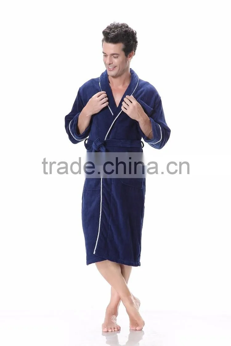 xxl mens pipping robes velour fabric
