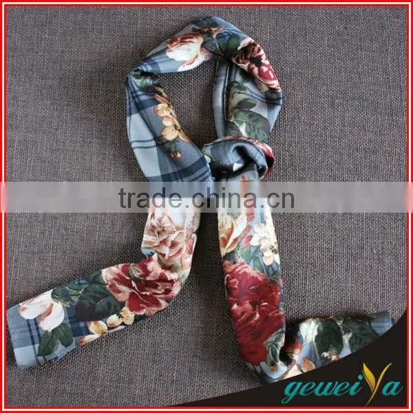 Flower Twill Digital Print Silk Scarf