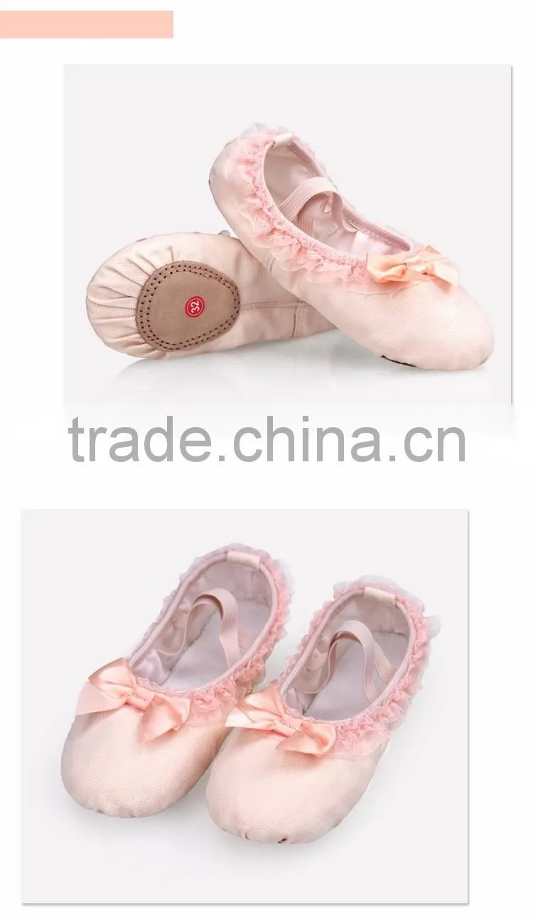 New Fashion Girls Canvas Soft Sole Lace Shoes Children Kids Ballet Dance Shoes