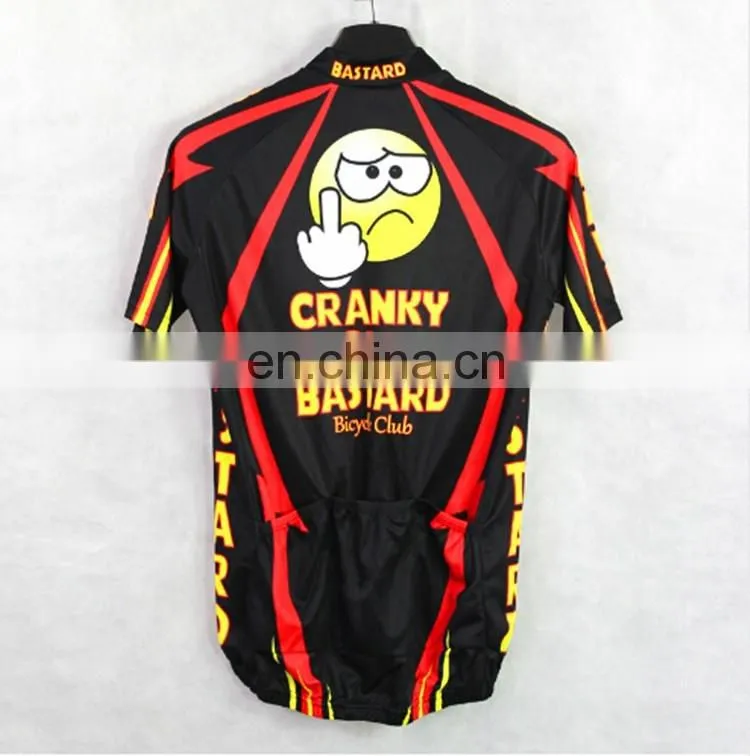 Newest funny bike jerseys sublimation printing bike top free design customized logo design