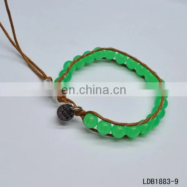 Handmade sport friendship leather wrap bracelet