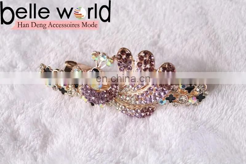 Elegant Peafowl Rhinestone Hair Barrette