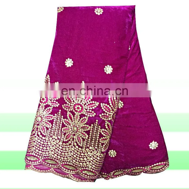 High quality fashion Embroidered lace swiss Pattern African velvet lace fabric .VL41200510