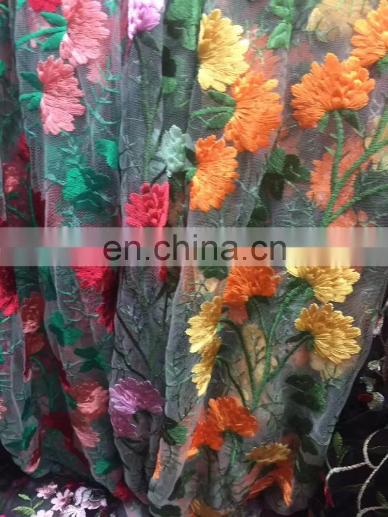 Wholesale high quality colorful beautiful polyester lace fabric for dress