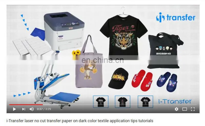 i-transfer dark no cut A4 laser transfer paper