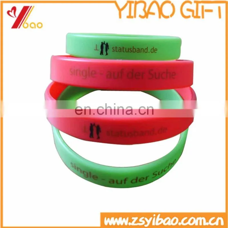 Custom printed/embossed/debossed logo Silicone Wristband/bracelets for promotional