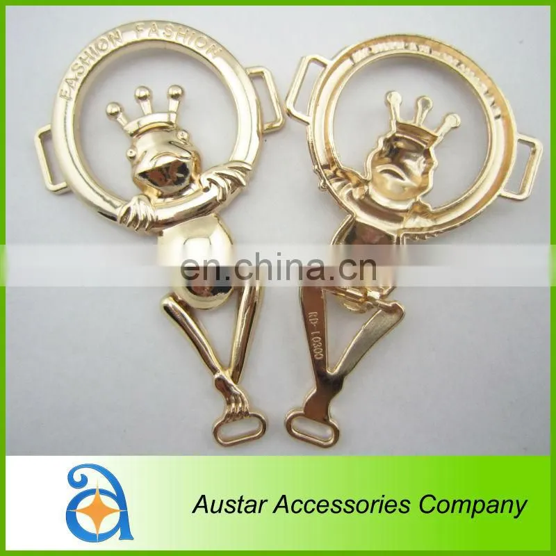Metal Gold Plated Rhinestone Shoe Decorative buckle for ladies high heel