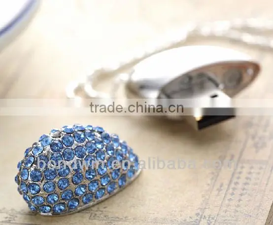 Metal diamond heart shape usb flash drive