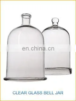 AKMLAB Laboratory Glass Dome Bell Jar With Ground-in Glass Stopper