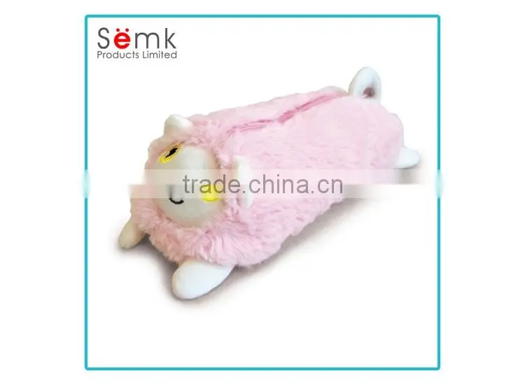 Semk brand lovely clear plush animal shaped pencil case for kids