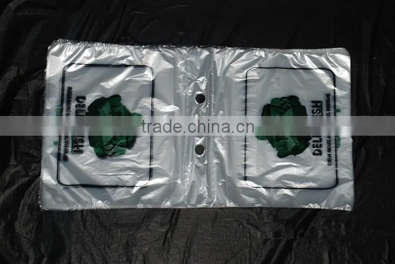 printed polyethylene plastic deli saddle bags with Zipper and logo