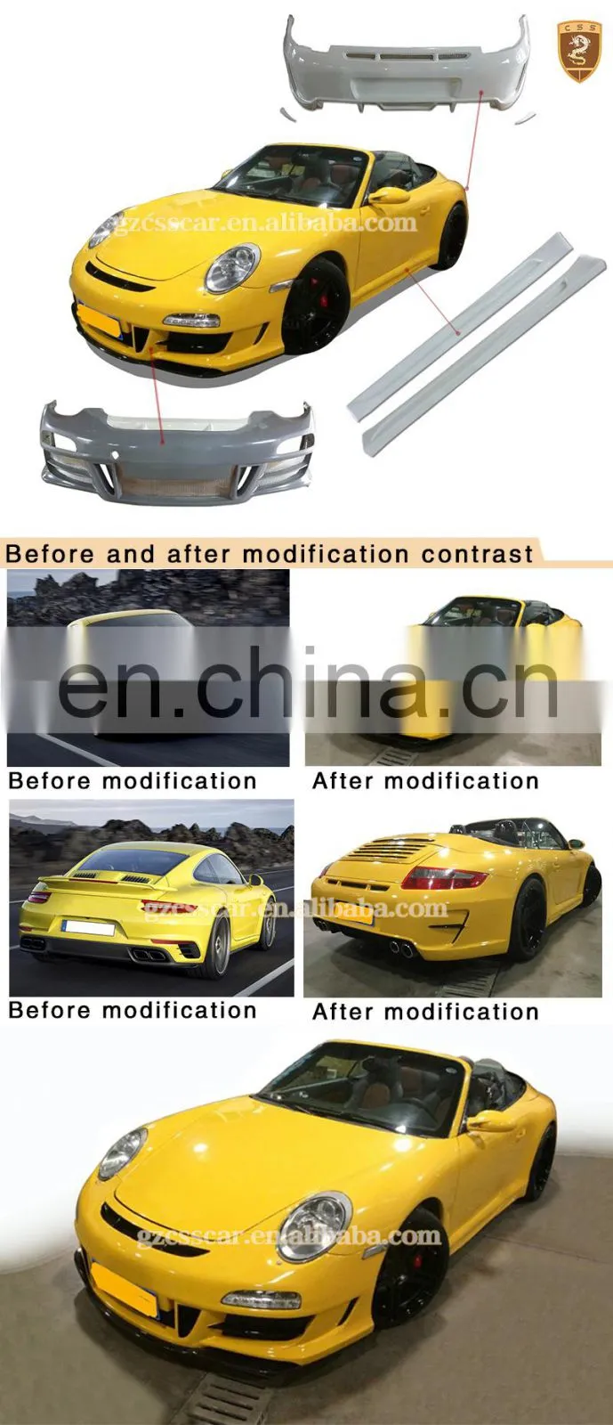 Car bumper body kits suitable for Pors-che 911Update 997 Carera Tuning To PD body parts