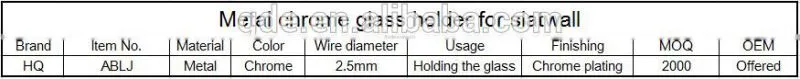 Metal chrome slatwall glass holder
