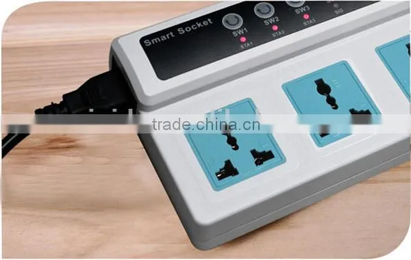 Energy Saving 3 Sockets wireless remote control gsm controlled power socket by rings &short messages for home appliance